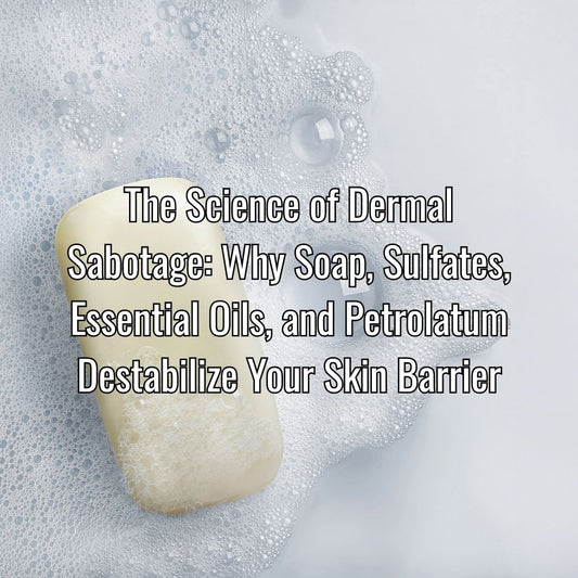 The Science of Dermal Sabotage: Why Soap, Sulfates, Essential Oils, and Petrolatum Destabilize Your Skin Barrier